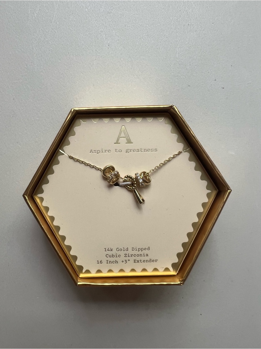 a new day Gold Initial 'A' Necklace with Crystal Accents